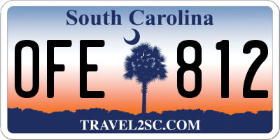 SC license plate OFE812
