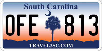 SC license plate OFE813