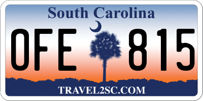 SC license plate OFE815