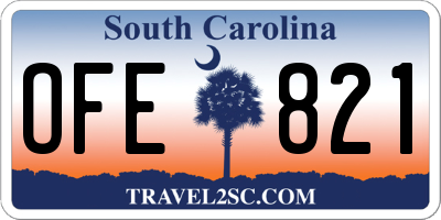 SC license plate OFE821
