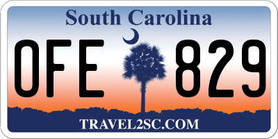 SC license plate OFE829
