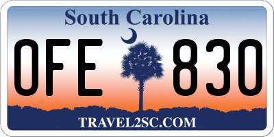 SC license plate OFE830