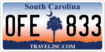 SC license plate OFE833