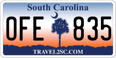 SC license plate OFE835