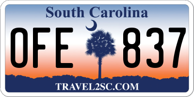 SC license plate OFE837