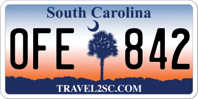 SC license plate OFE842