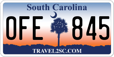 SC license plate OFE845