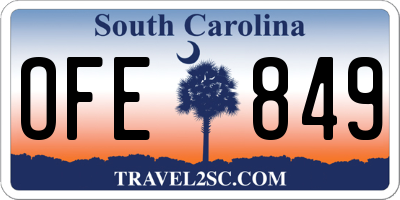 SC license plate OFE849