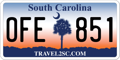 SC license plate OFE851
