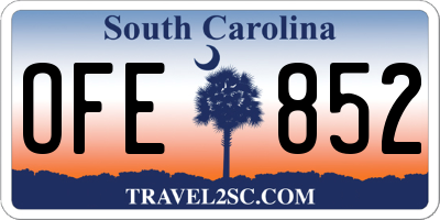 SC license plate OFE852
