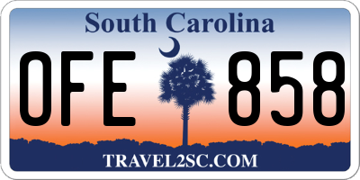 SC license plate OFE858