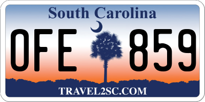 SC license plate OFE859