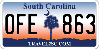 SC license plate OFE863
