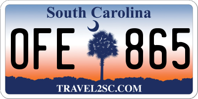 SC license plate OFE865