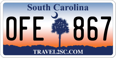SC license plate OFE867