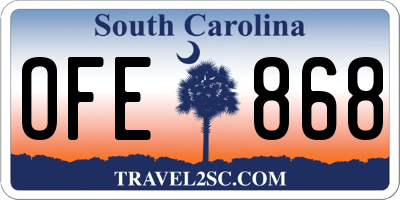 SC license plate OFE868