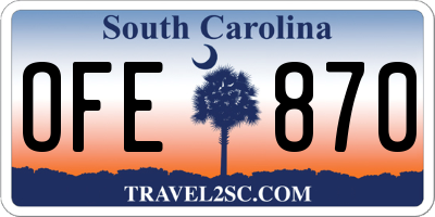 SC license plate OFE870