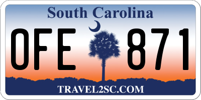 SC license plate OFE871