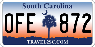 SC license plate OFE872