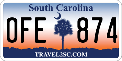 SC license plate OFE874
