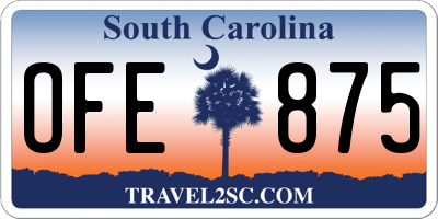 SC license plate OFE875