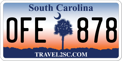 SC license plate OFE878