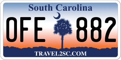 SC license plate OFE882