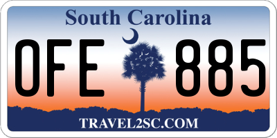 SC license plate OFE885