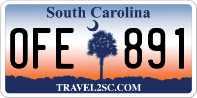 SC license plate OFE891