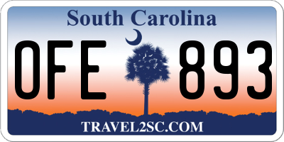 SC license plate OFE893