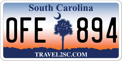 SC license plate OFE894