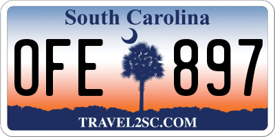 SC license plate OFE897