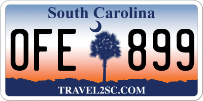 SC license plate OFE899