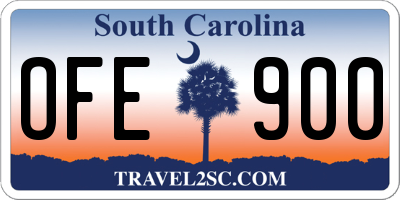 SC license plate OFE900