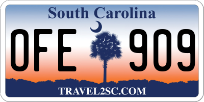 SC license plate OFE909