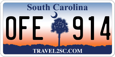 SC license plate OFE914