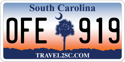 SC license plate OFE919