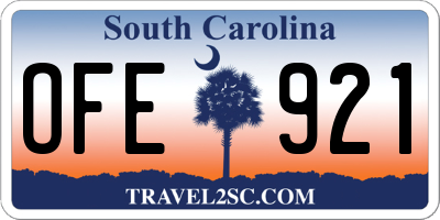 SC license plate OFE921