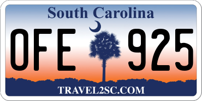 SC license plate OFE925