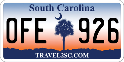 SC license plate OFE926