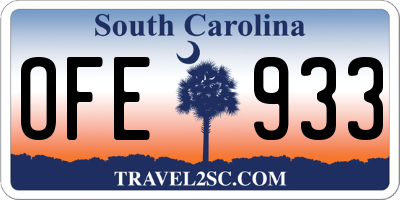 SC license plate OFE933