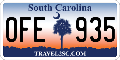 SC license plate OFE935