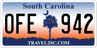 SC license plate OFE942
