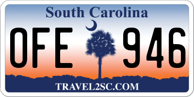 SC license plate OFE946