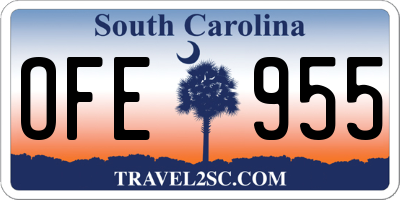 SC license plate OFE955