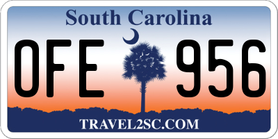 SC license plate OFE956