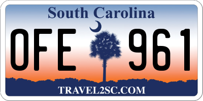 SC license plate OFE961