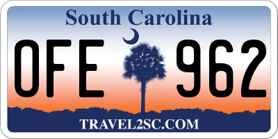SC license plate OFE962