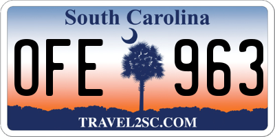 SC license plate OFE963