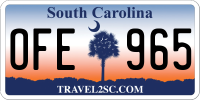 SC license plate OFE965